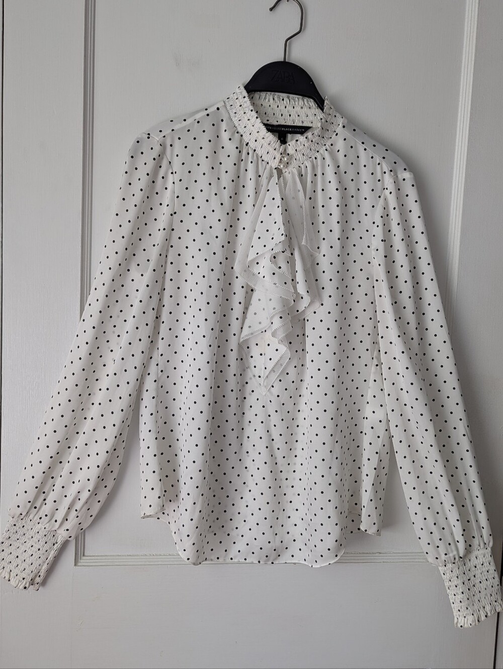 White House Black Market Office Siren Polka Dot Blouse Size 6 - Picture 2 of 10